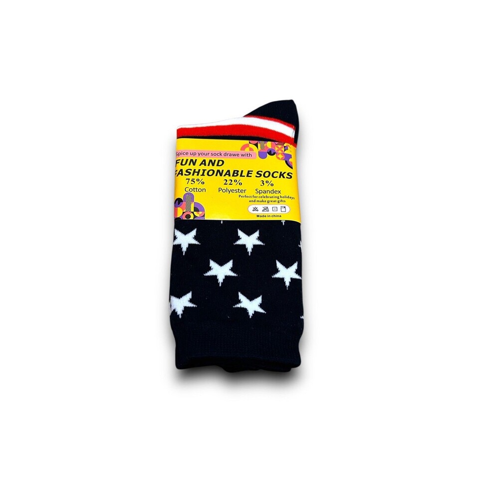 Fun and Fashionable Women's "Stars & Stripes" Crew Socks - One Size